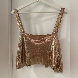 Dynamite Rose Gold Sequin Women's Top